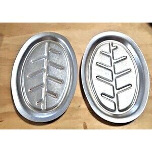 2 VTG Nordic Ware Oval Sizzling Steak & Fajita Aluminum Serving Platter